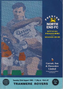 Preston North End v Tranmere Rovers Match Programme 1989-08-22
